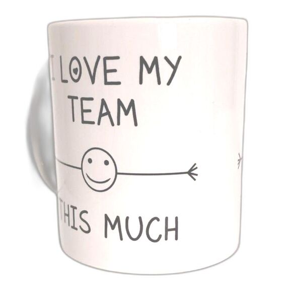 I LOVE MY TEAM THIS MUCH White with Black Novelty Mug Cup 11oz - Picture 5 of 9